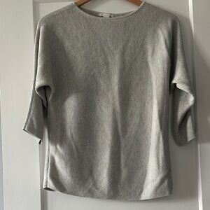 H&M| Gray wool blend boat neck 3/4 Sleeve sweater (size S)